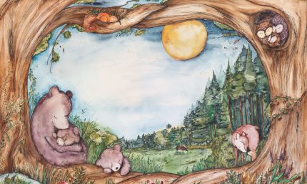 Fototapet WallArt copii toddler - Bears Family