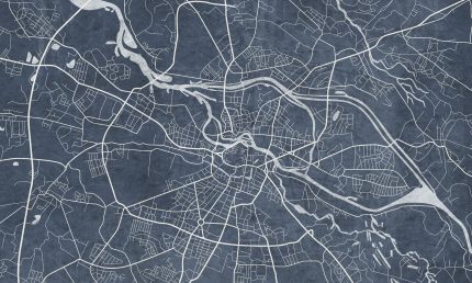 Fototapet WallArt harta - Breslau Blue