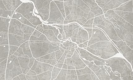 Fototapet WallArt harta - Breslau Grey