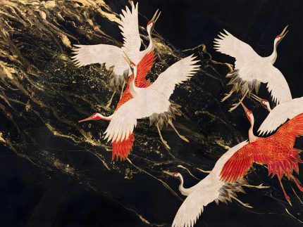 Fototapet WallArt abstract si pasari - Glory Tsuru