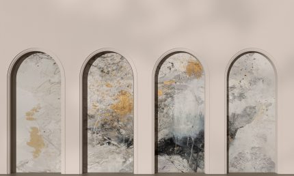 Fototapet WallArt arcade abstract - Libra Beige Fog
