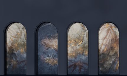 Fototapet WallArt arcade abstract - Libra Graphite Harmony Blue