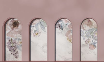 Fototapet WallArt arcade flori - Libra Pink Nettare