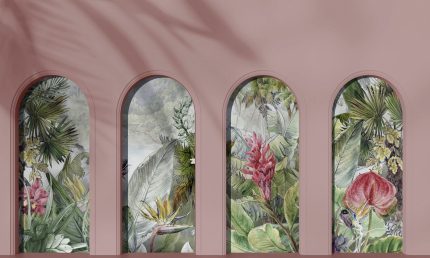 Fototapet WallArt arcade flori - Libra Pink Wonderland