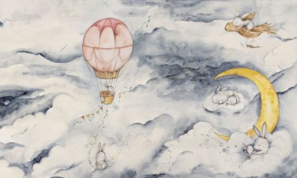 Fototapet WallArt copii toddler - Moonie Blue