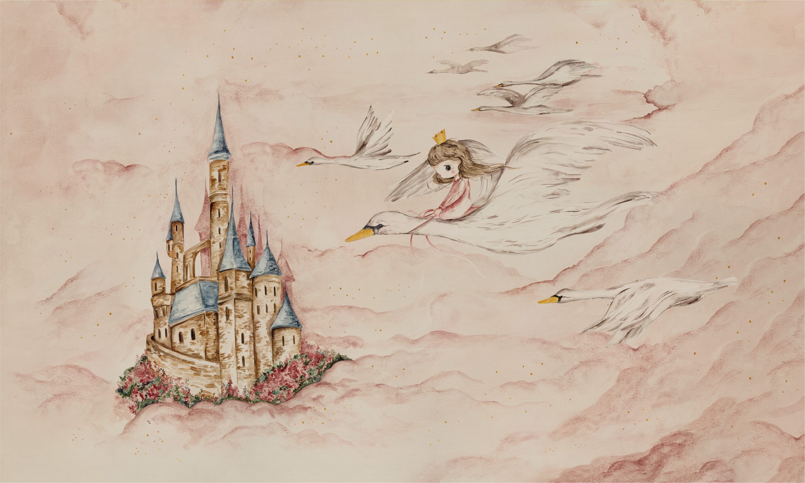 Swan Princess_textura_5000x3000 Fototapet WallArt copii toddler - Swan Princess - imagine 1