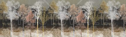 Fototapet Pasăre Ascunsă - Ocru negru