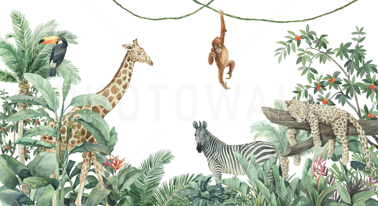 jungle-friends Fototapet Prietenii Junglei - imagine 1