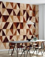 Fototapet Marmură Geometrică - Burgundia caramel - imagine 2