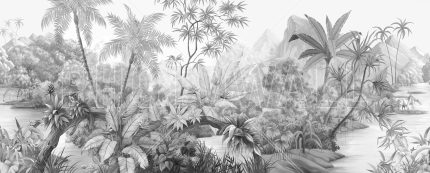 Fototapet Jungla incalcita - BW black and white