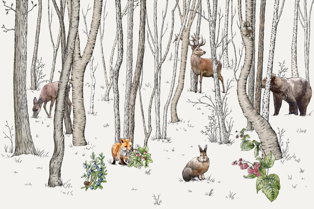 animals-of-the-forest Fototapet Animalele Pădurii - imagine 1