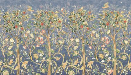 Fototapet Colaj cu păsări și flori IV