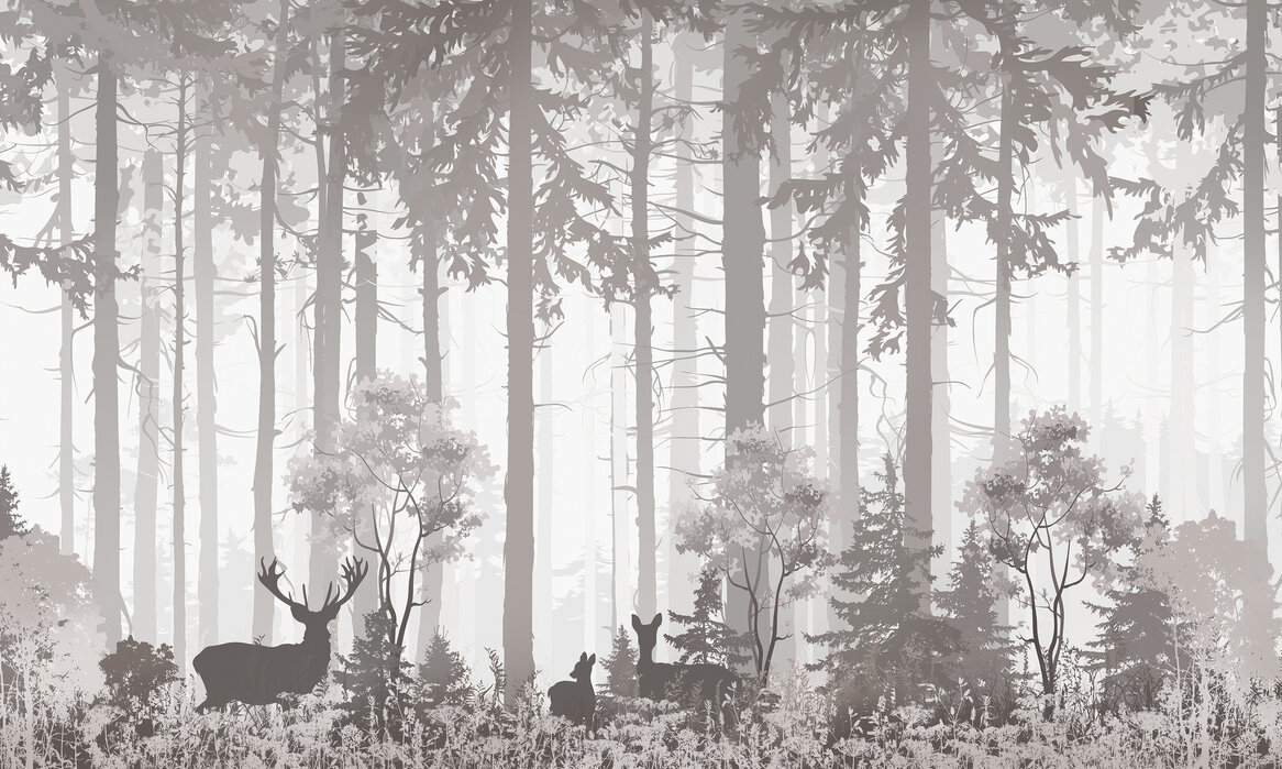 forest-silhouettes Fototapet Siluete de Pădure - imagine 1
