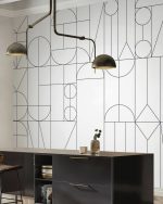 Fototapet Forme geometrice abstracte - Alb și negru - imagine 5