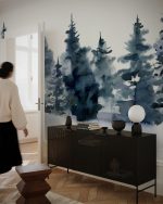 Fototapet Pădure de iarnă în acuarelă - imagine 5