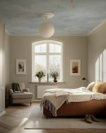 Fototapet Nori delicați cu rândunele galbene - Albastru moale - imagine 6