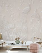 Fototapet Relief elegant cu păuni - Ușor - imagine 2