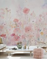 Fototapet Flori Vesele în Acuarelă - Pastel - imagine 4
