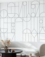 Fototapet Forme geometrice abstracte - Alb și negru - imagine 3