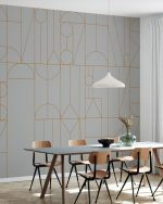 Fototapet Forme geometrice abstracte - Maro pe gri - imagine 2