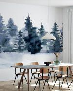 Fototapet Pădure de iarnă în acuarelă - imagine 3