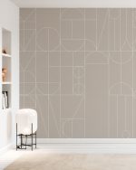 Fototapet Forme geometrice abstracte - Bej - imagine 2