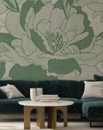 Fototapet Grădina cu bujori - Verde - imagine 3