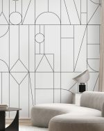 Fototapet Forme geometrice abstracte - Alb și negru - imagine 4