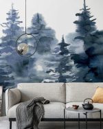 Fototapet Pădure de iarnă în acuarelă - imagine 4