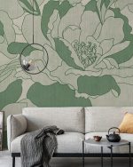 Fototapet Grădina cu bujori - Verde - imagine 4