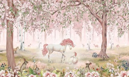 Fototapet Pădurea Unicornilor - Roz