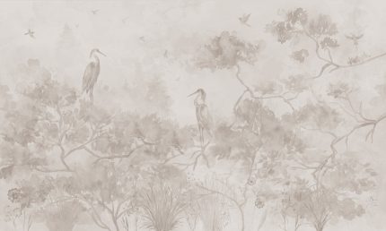 Fototapet Sus în copaci - Sepia